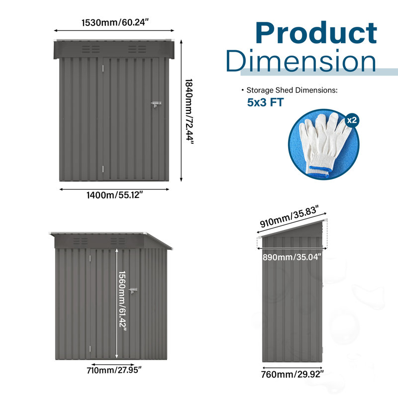 Outdoor Storage Cabinet with Lockable Door