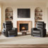 Leather Power Recliner Chair with Triple Motor Adjustment, USB/Type-C Charging & 7-Color LED Lighting – Home Theater Seating