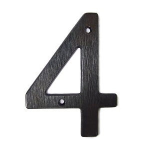 5 po. Numéro de maison de campagne, Laiton oxydé, 4