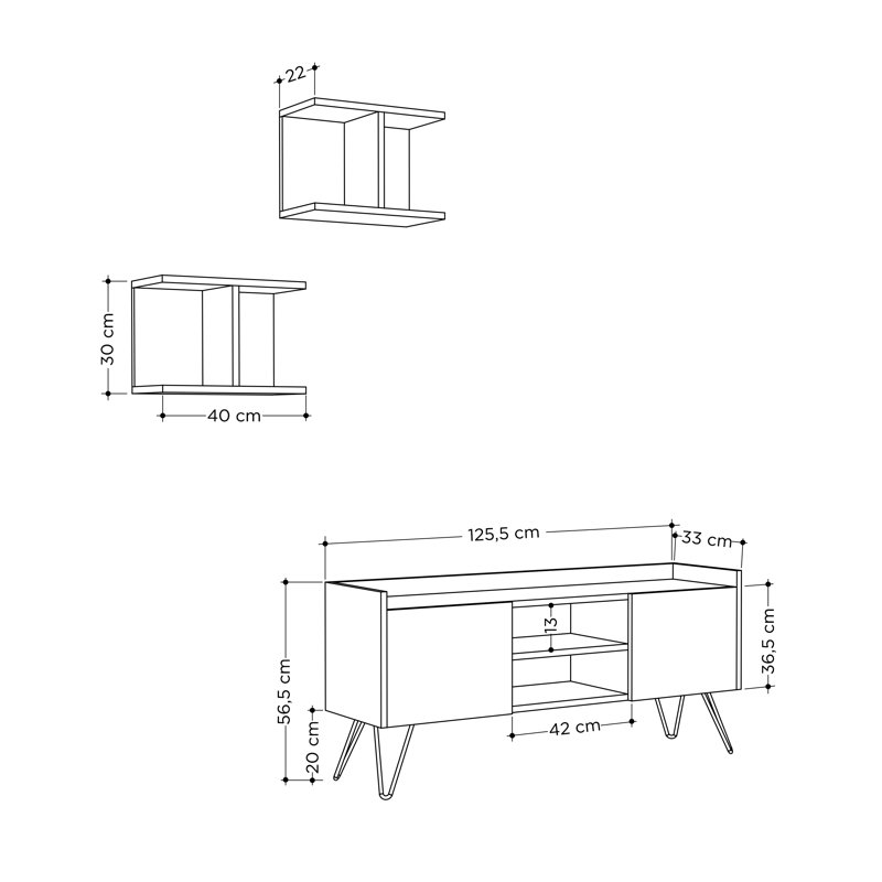 Lorccan TV Stand for TVs up to 50", White/Oak