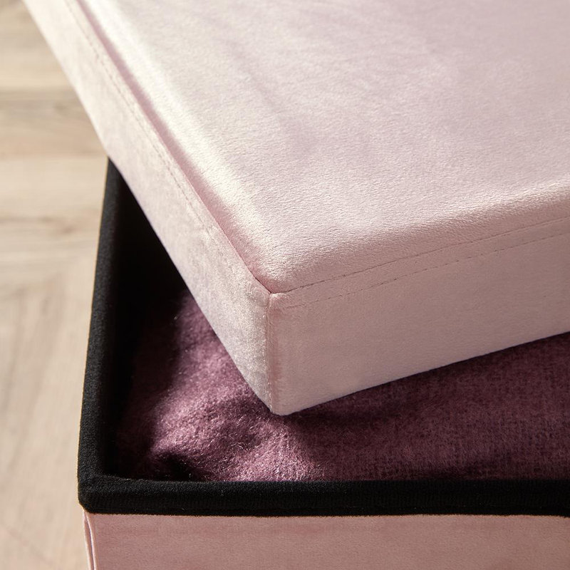 Castlehaven 38cm Square Flat Velvet Storage Ottoman
