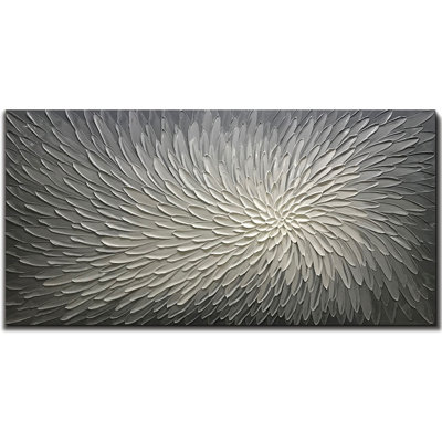 Peintures à l'huile abstraites texturées - gris