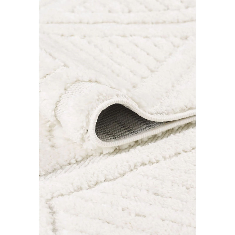 Luxurious Cream Area Rug, 4 ft x 13.1 ft | 100% Polypropylene, 1.7 in Pile Height | Machine Woven, Non-Slip Dot Underside, Antibacterial | Perfect for Living Room, Bedroom, and Dining Spaces