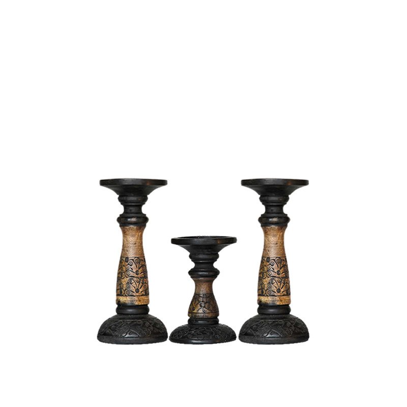 Pilier en bois 15 po, Poli foncé_2, 3, 9"/12"/15"