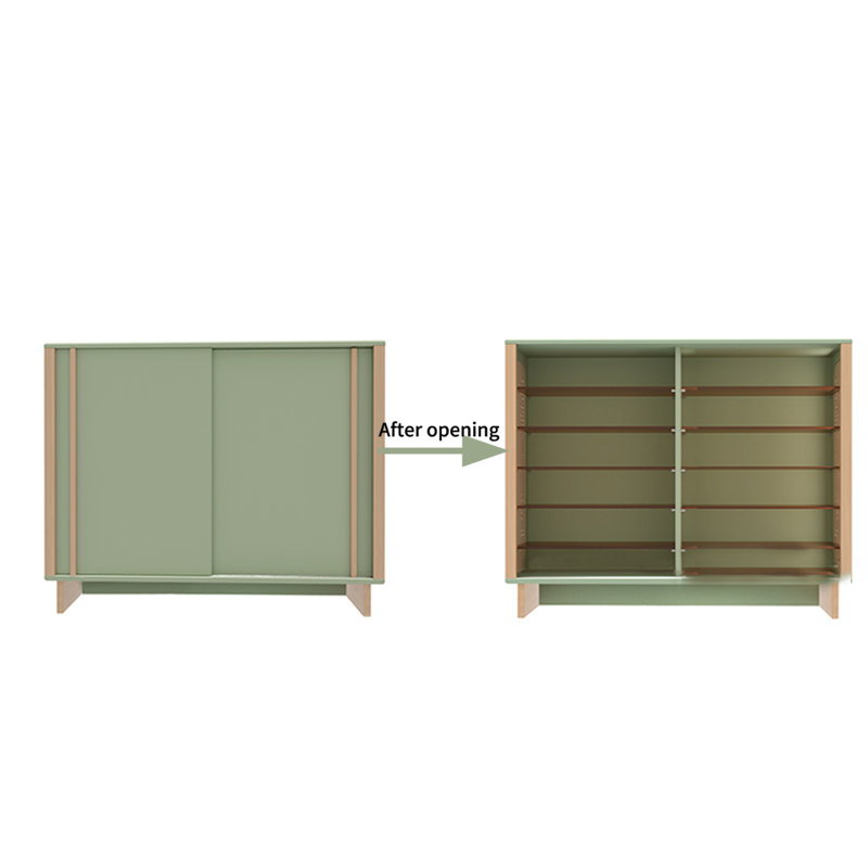 Armoire de rangement à chaussures en bois massif 30 paires Lawrence, Vert
