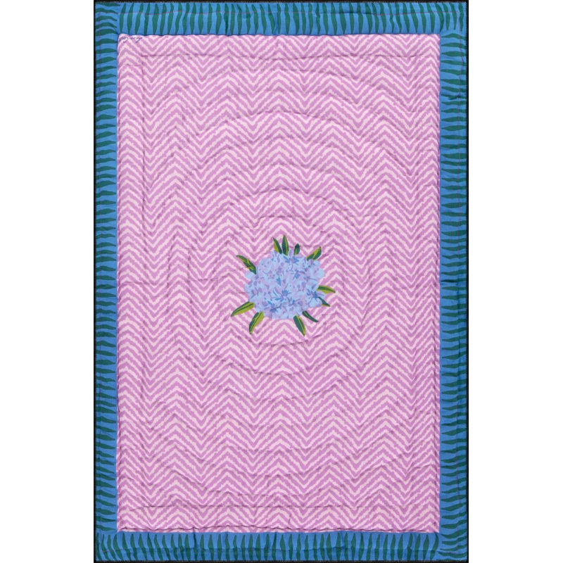 Tapis tissé avec motif de roses au milieu, Rond 4 pi