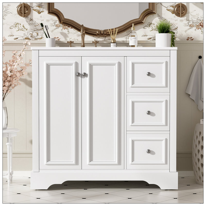 Meuble-lavabo pour salle de bain, Blanc