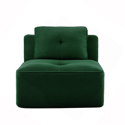 Canapé sans accoudoirs avec coussin en velours côtelé