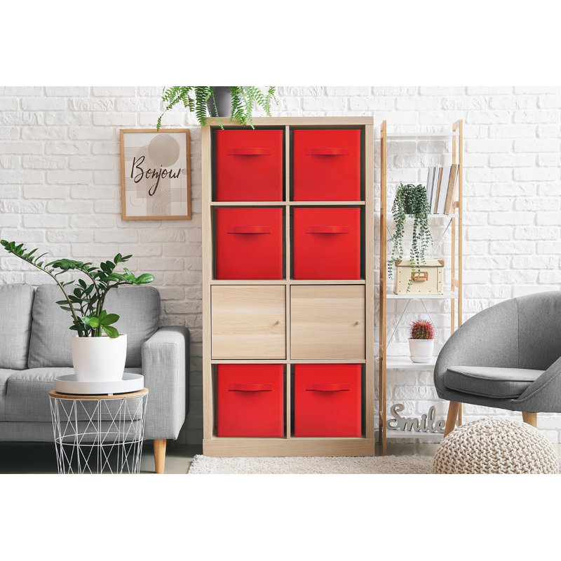 Cubes de rangement pliables avec poignées Sorbus 11 po, Rouge