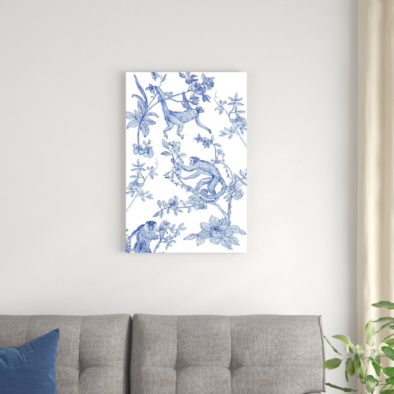 «Monkey Land IV» par Melissa Wang - peinture sur toile tendue, H 30 po x l 20 po x P 1,25 po