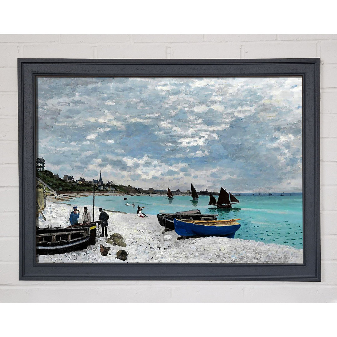 Gerahmtes Leinwandbild The Beach At Sainte-Adresse von Monet