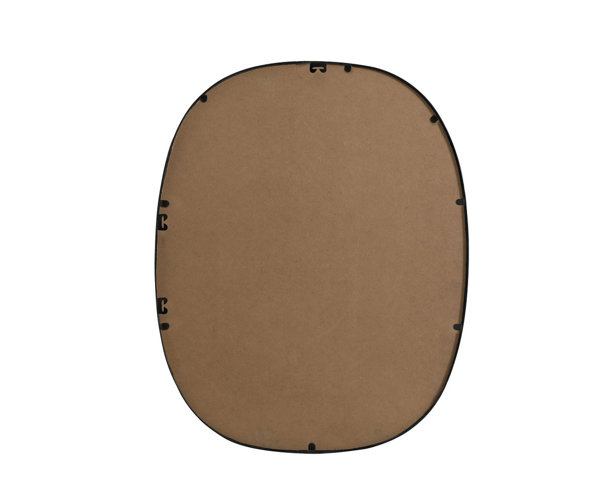 Sabine Metal Curved Oval Wall Mirror, Black, 30" x 24"
