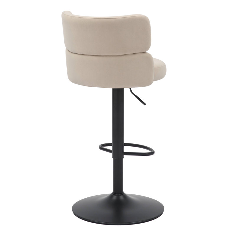 Mason Brushed Velvet Bar Stool, Cream