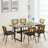 Rattan Back Upholstered Dining Chair-851482100-864672089