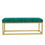 Banc de style Mid-Century moderne en cuir pu, pour salle à manger, structure en acier, capacité de 600 lb, mousse à haute densité de rebond, assise en cuir synthétique confortable, rembourrage moelleux, facile à assembler