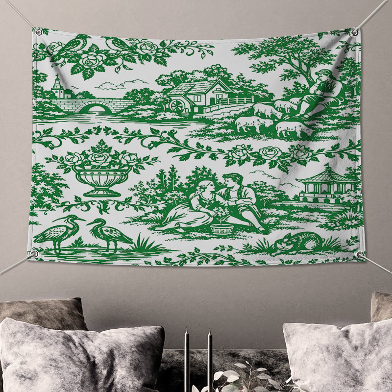 Tapisserie murale «Green», 50in H x60in W with 4 Grommets