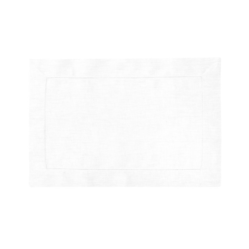 Liso Linen Rectangle Placemat, Blanc