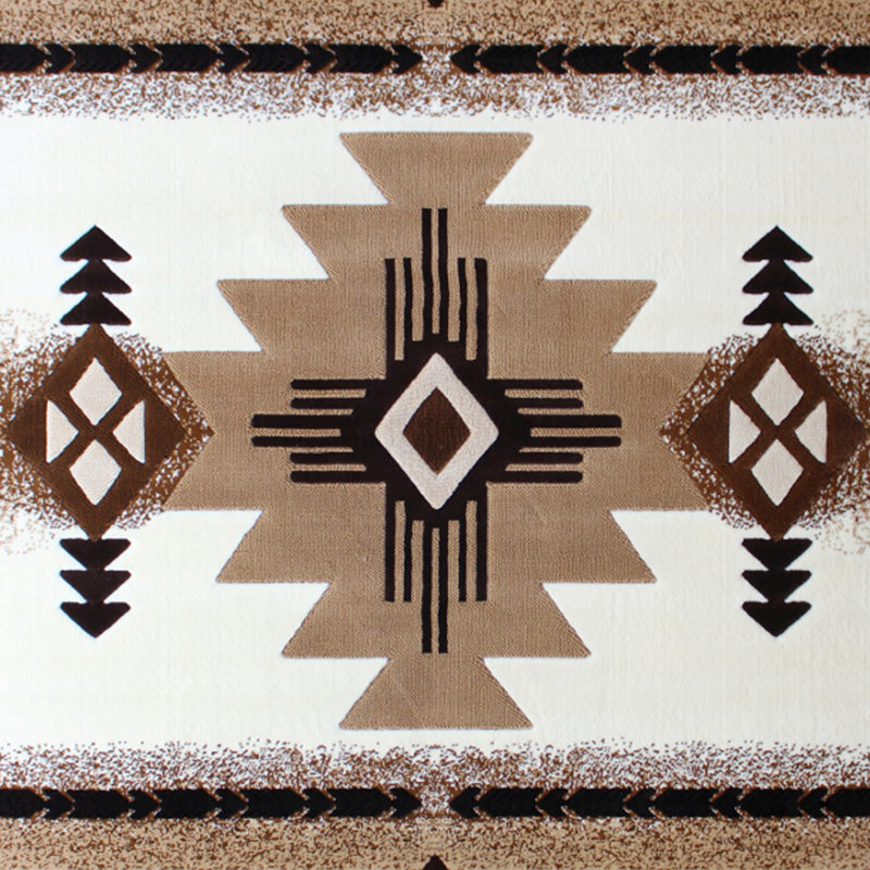 Leitha traditionnel en fibre d'oléfine, Rectangle 8 pi x 10 pi