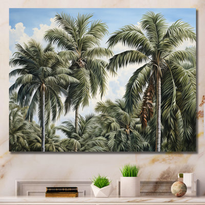 Palmiers à la plage V sur toile