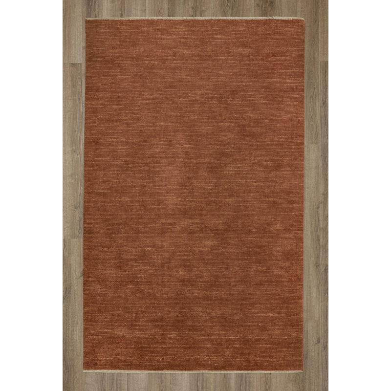 Tapis en laine tissé à la main Nouvelle-Zélande, Rouille, 8'9" x 11'9"