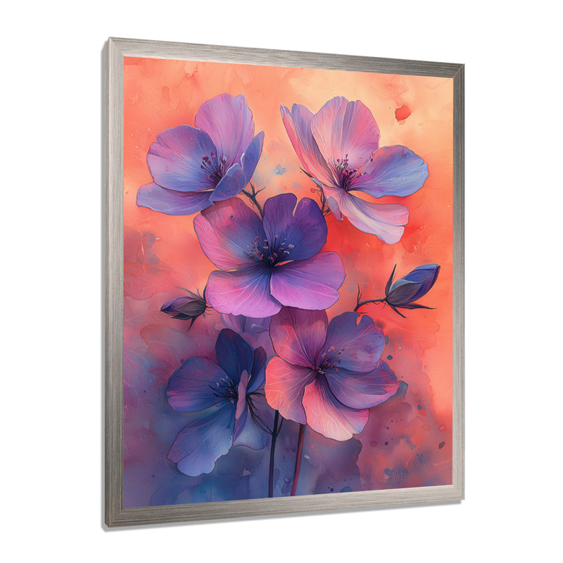 Sutton - Décoration murale florale, H 32 po x l 16 po, Picture Framed, Argent argent