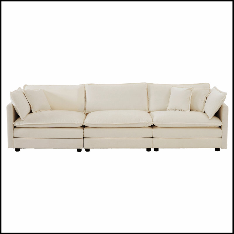 Luxueux canapé modulaire surdimensionné pour le salon, rehaussant le confort et le style avec ce repose-pieds convertible, 3