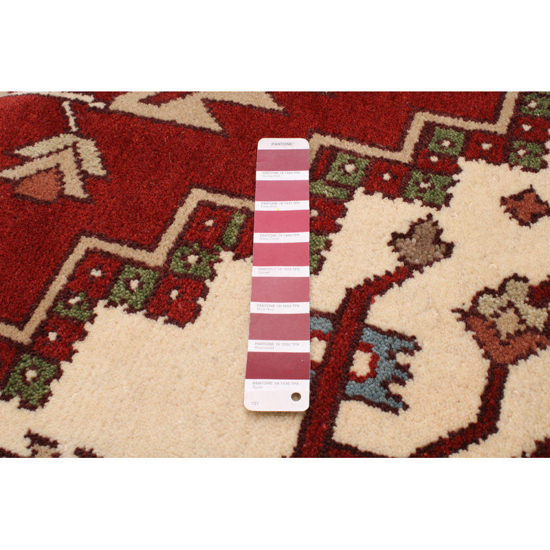Tapis unique en cuivre foncé / bleu marine / crème noué à la main nouvel âge 11 pi 10 po x 17 pi 8 po Lita
