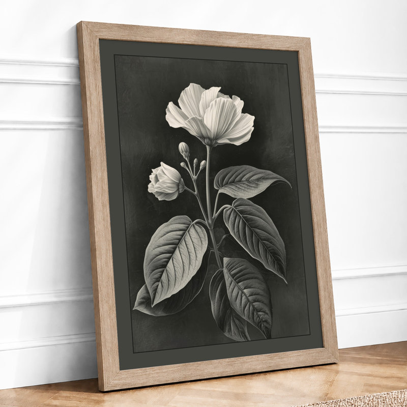 Study In Monochrome Botanical - Print, Oak, A4 - 29.7 x 21.0 cm