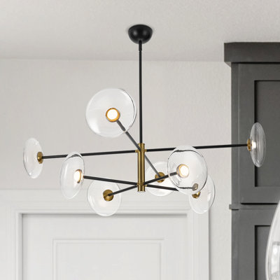 Dimmable 8-light Glass Led Sputnik Chandelier