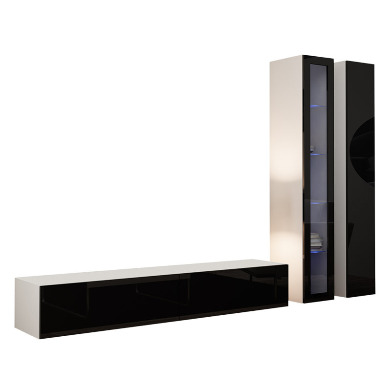 Steck Unfinished Floating Entertainment Centre for TVs up to 85", White/Dark