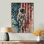 Premier astronaute dans l'espace avec le drapeau des États-Unis II - décoration murale en bois des États-Unis - sur bois de pin naturel