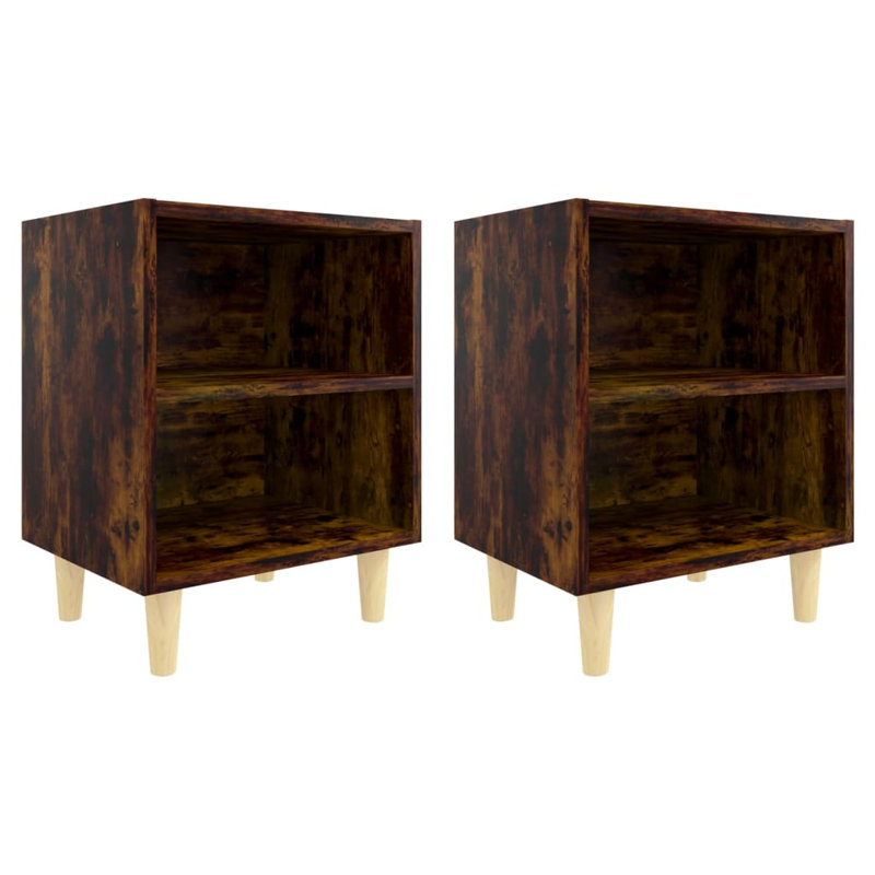 Southwell 40 cm W Bedside Table, Smoked Oak