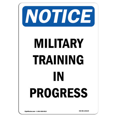 Military Training in Progress Sign