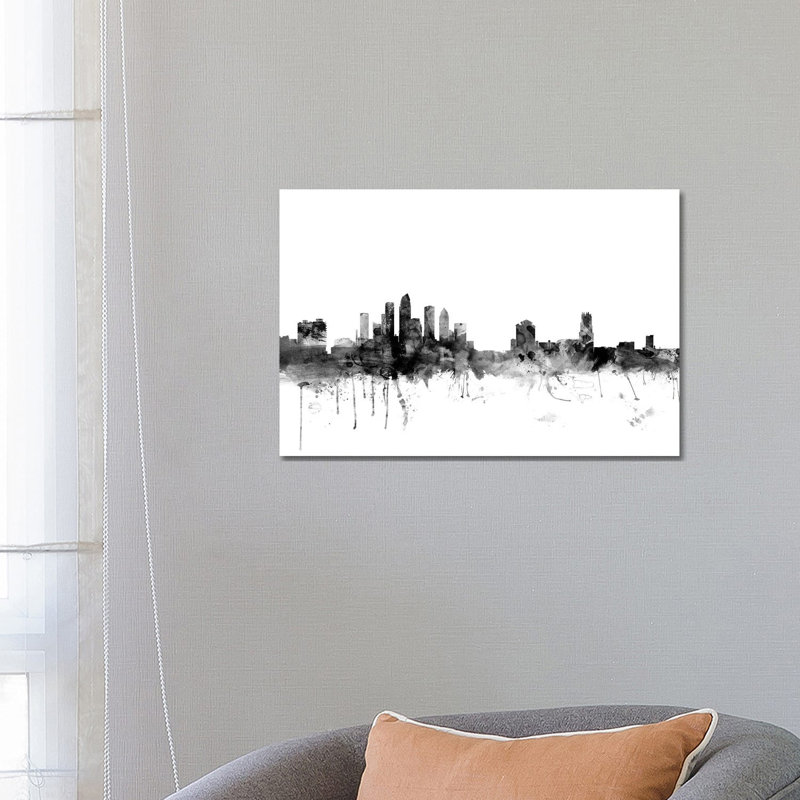 Tampa, Florida In Black & White by Michael Tompsett - Wrapped Canvas Gallery-Wrapped Canvas Giclée