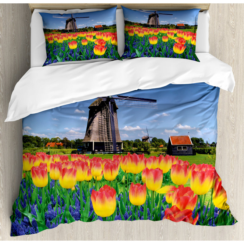 Eclectic Floral Duvet Cover, Queen Duvet Cover + 2 Standard Shams