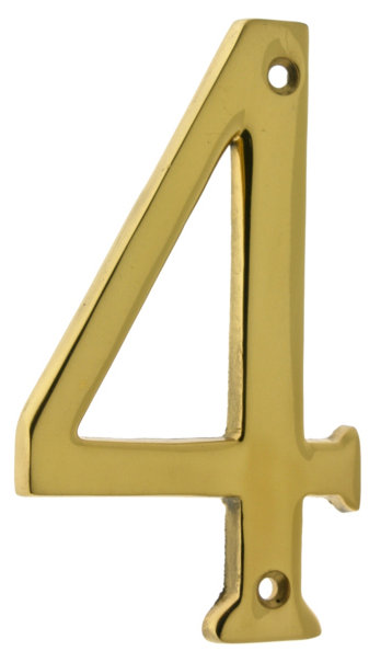 4'' H Brass House Number, 4