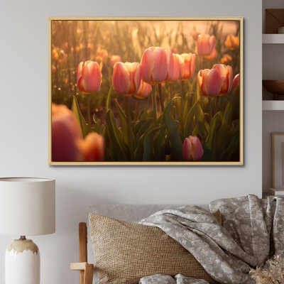 Champ de tulipes sur toile