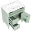 Meuble-lavabo autoportant de 76 cm (30 pouces) avec lavabo en céramique et rangements organisés. Meuble-lavabo de salle de bain de 76 cm (30 pouces) avec 3 tiroirs et portes coulissantes fonctionnelles.