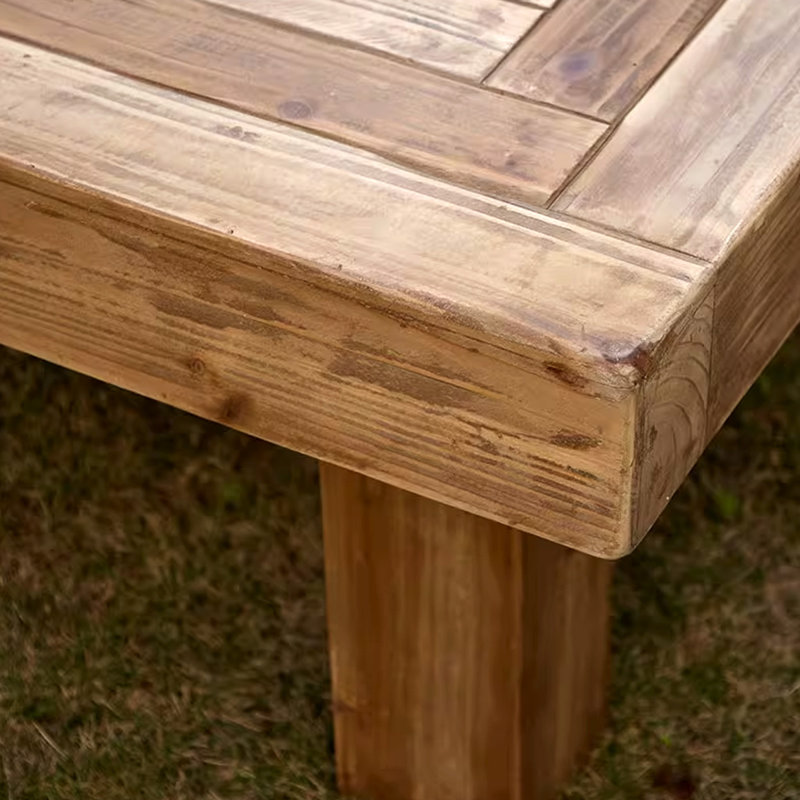 Modern Burlywood Solid Wood Square Coffee Table