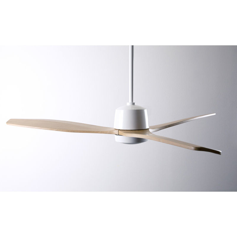 Arbor Downrod Ceiling Fan, Maple, Gloss White, Wall Control