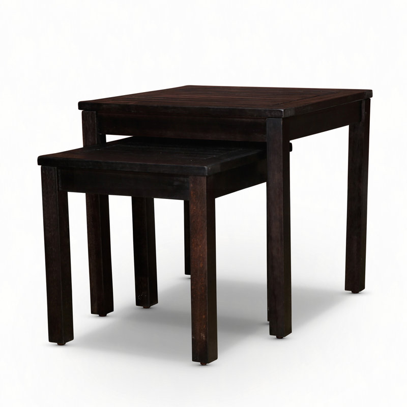 Ensemble de 2 tables gigognes en eucalyptus