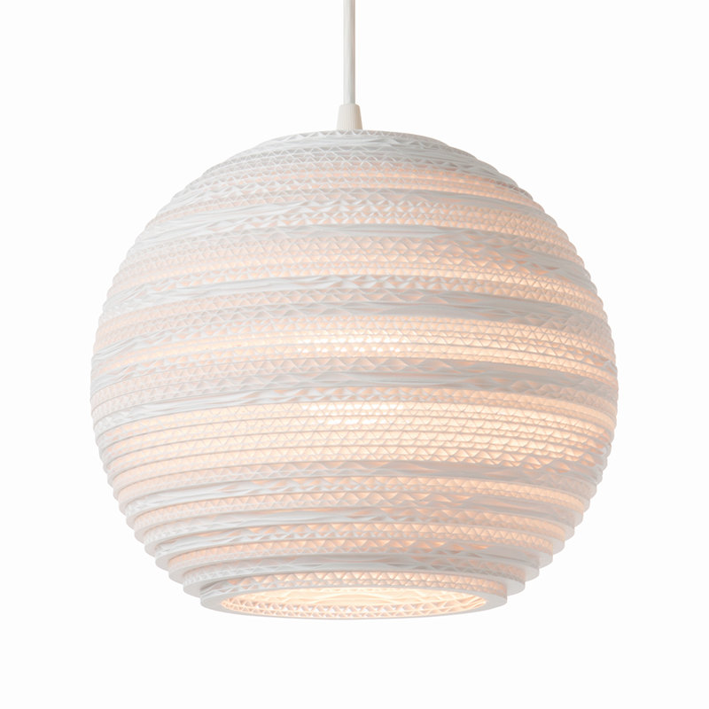 Scraplights Moon 10 Pendant White, 8.5" H x 10" W x 10" D, White