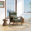 66cm Wide Mid-Century Solid Wood Frame Upholstered Armchair with Lumbar Support Pillow-722096919