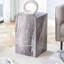 Table basse moderne en bois aggloméré avec motif texturé gris - Design élégant