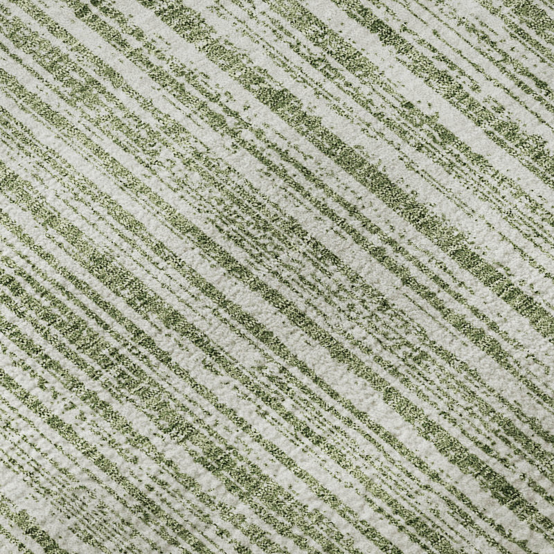 Premium Machine Washable Prisco Green Rug, Rectangle 5' x 7'6"