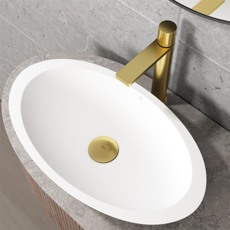 Pop-Up Bathroom Sink Drain, Matte Gold