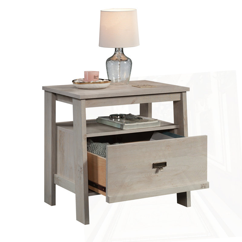 Table de chevet, finition brune