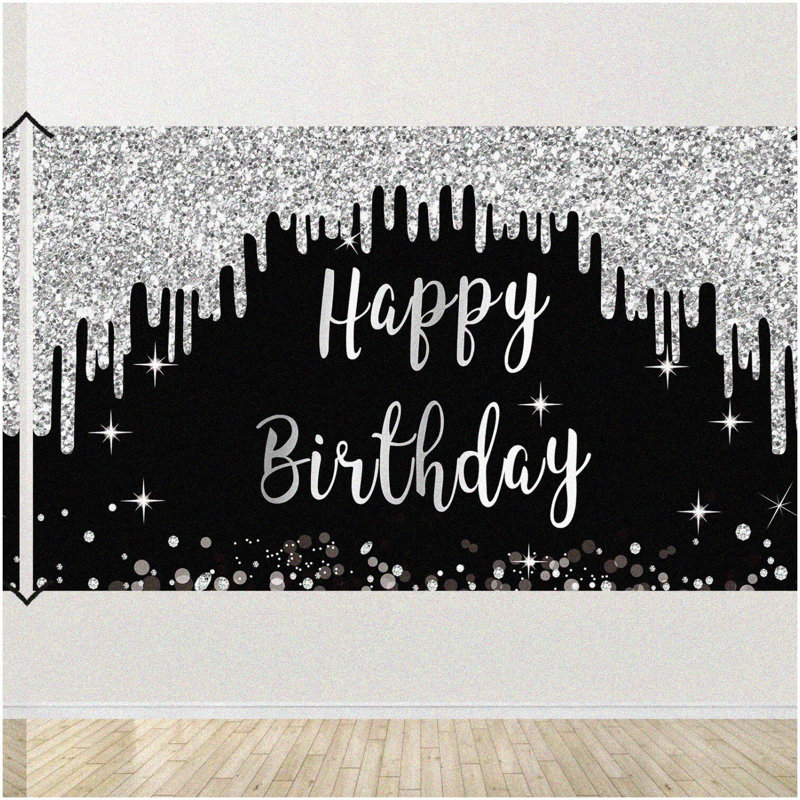 Sparkling Silver Glitter 40 Confetti Set 200pcs, Black/Silver