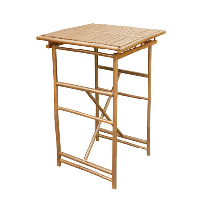 Square Bamboo Solid Wood Yes Outdoor Bar Table , 29.53 " W 29.53 " D