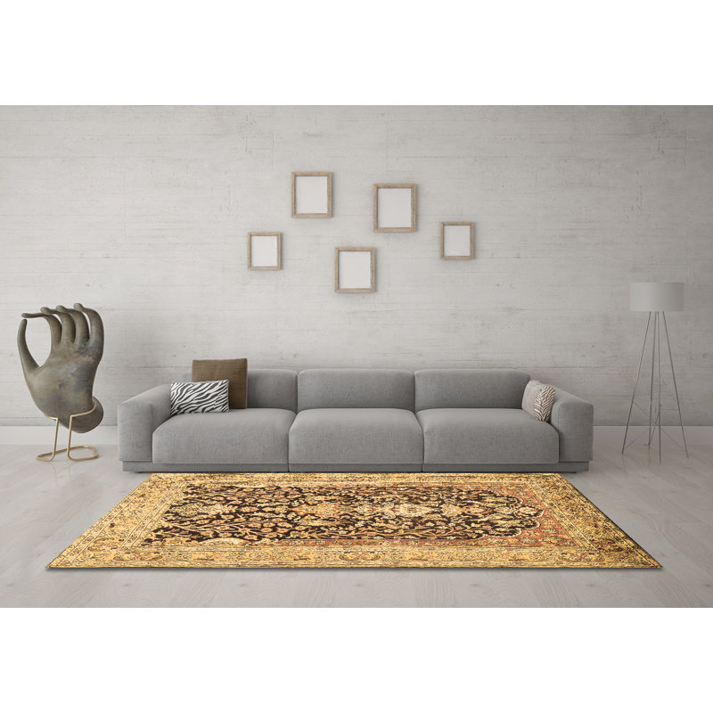 Lynet Washable Oriental Indoor Rug, Round 6'